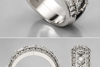 create a 3d concept render of your simple engagement ring