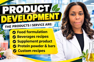 formulate a food and energy drinks products vitamins and nutritional supplements