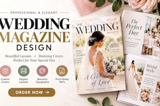design a luxury wedding magazine and bridal publication