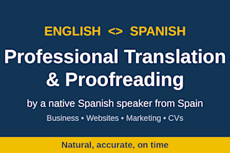translate and proofread english to spanish and spanish to english