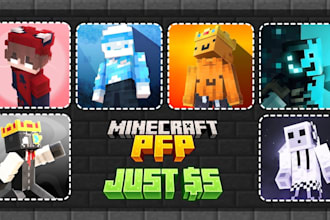 make attractive high quality minecraft pfp