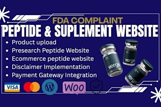 build fda complaint peptide website woocommerce supplement store payment gateway
