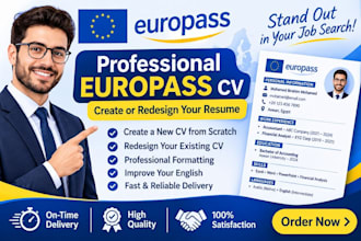 create or edit your CV in a professional europass format