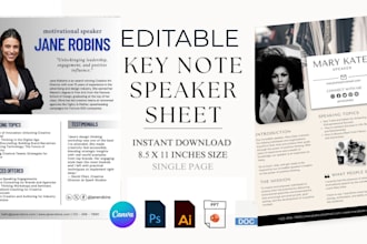 design an epk, one sheet, speaker sheet and media kit