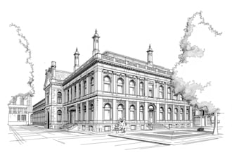 draw a custom line art sketch of your home or building