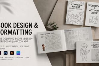 format kids coloring books, design workbook, ebook activity worksheet amazon kdp