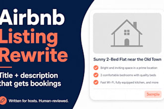 write an airbnb listing title and description that gets bookings