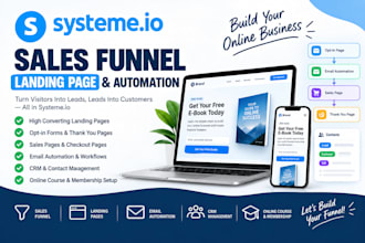 build a systeme io sales funnel landing page and automation