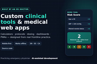 build a custom clinical calculator, protocol tool or medical web app