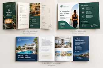 design a professional tri fold, bi fold or multipage brochure