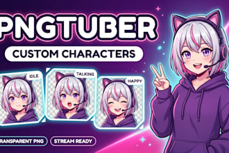 draw custom png tuber pngtuber vtuber avatar live2d pngtuber