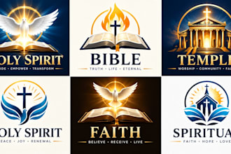 design a professional holy spirit, bible, temple logo