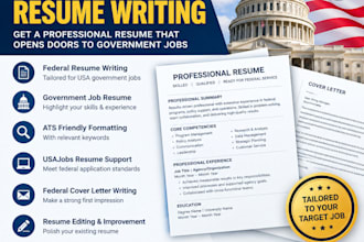 write a professional USA federal resume for government jobs