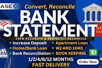 reconcile made bank statement PDF to editable format