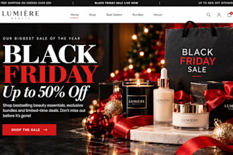 design shopify black friday ecommerce landing page cyber monday promos website