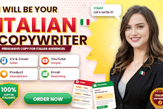 italian copywriter per cv youtube script product description e email marketing