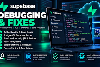 fix supabase authentication, rls and database errors