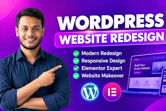 redesign your wordpress website and rebuild it with elementor