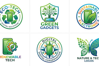 do a electronics, green phone, and digital logo design