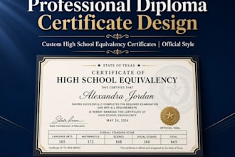 design high school, home school, university and diploma certificate