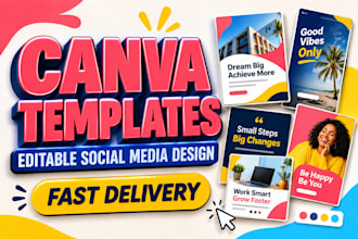 design editable canva templates, canva social media posts and branding