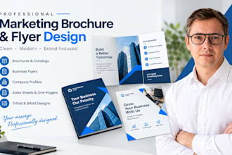 design a professional marketing brochure, business flyer and sales sheet