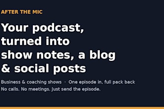 turn your podcast into show notes, a blog, and social posts