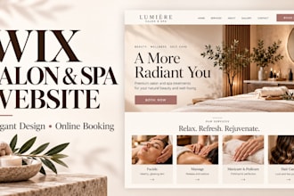 design a stunning wix spa and salon website with booking