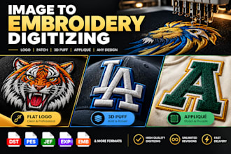 digitize images for embroidery machines in dst pes jef exp