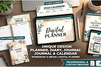 design planner diary journal and calender design workbook ebook digital planner