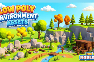 create roblox low poly roblox environment assets nature props 3d trees and rocks