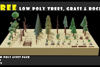 create roblox low poly roblox environment assets nature props 3d trees and rocks