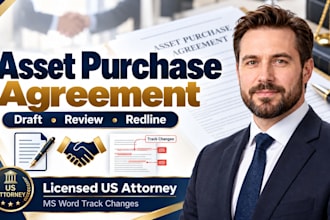 draft an asset purchase agreement or m and a contract for buying a business