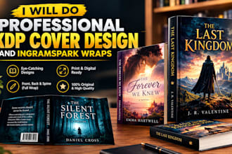 do professional kdp cover design and ingramspark wraps