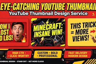 design 3 viral  eye catching you tube thumbnails