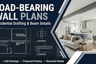 draft load bearing wall removal plans and beam details