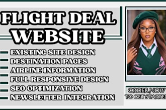 design a flight deals website, airfare booking, and travel wordpress website