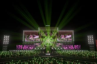 build show concert stage,truss stage layout, outdoor festival venue,event visual