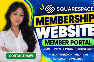 build squarespace membership portal for existing website and setup member area