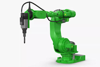help manufacturing to create 3d industrial robotic arm, manipulator robot, ros