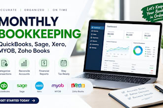 do monthly bookkeeping, sage, quickbooks