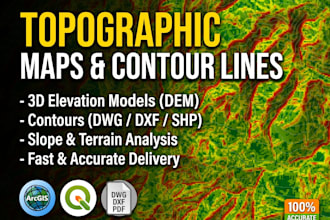 create topographic contour maps and dem elevation models