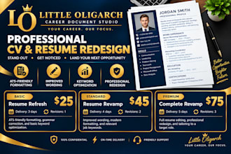 professionally revamp, edit and redesign your CV or resume