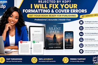 fix your rejected amazon KDP book formatting and cover errors