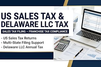 handle US sales tax filing and delaware llc franchise tax compliance