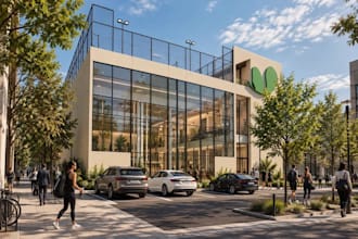 render3d indoor padel club,rooftop tennis court,cgi lounge area,parking zone,skp
