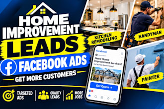 home improvement leads facebook ads kitchen remodeling handyman painter website