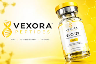 do premium peptide mockup design peptide label design with full peptide branding