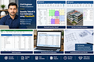 do construction cost estimation material takeoff on  planswift