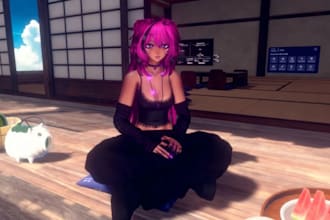 custom 3d anime vtuber, vrchat avatar, and VR character